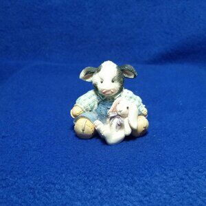 Mary's Moo Moos Some Bunny Loves Moo Figurine Enesco 104914 Cow Holding Bunny